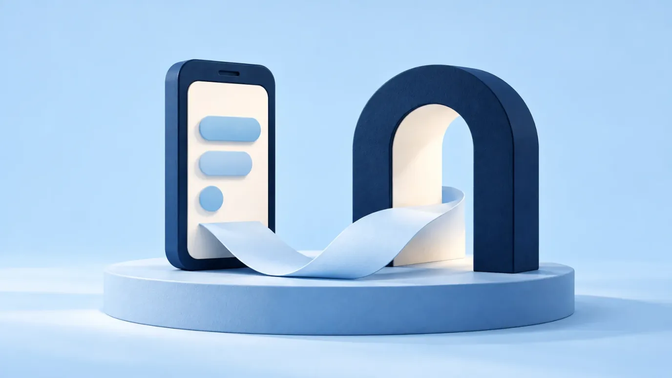 Conceptual illustration of a phone and an open doorway